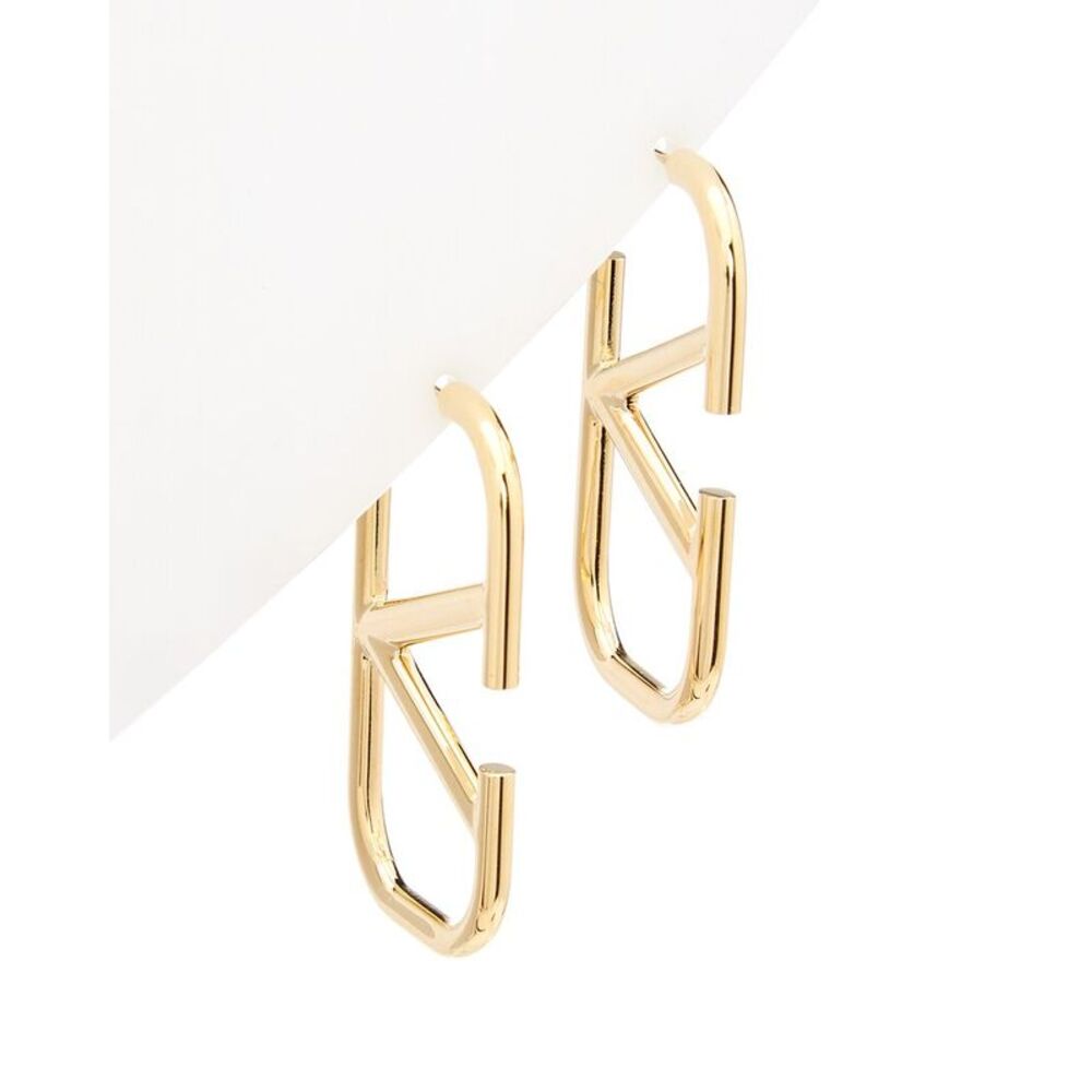 Valentino Vlogo Metal Earrings, Yellow